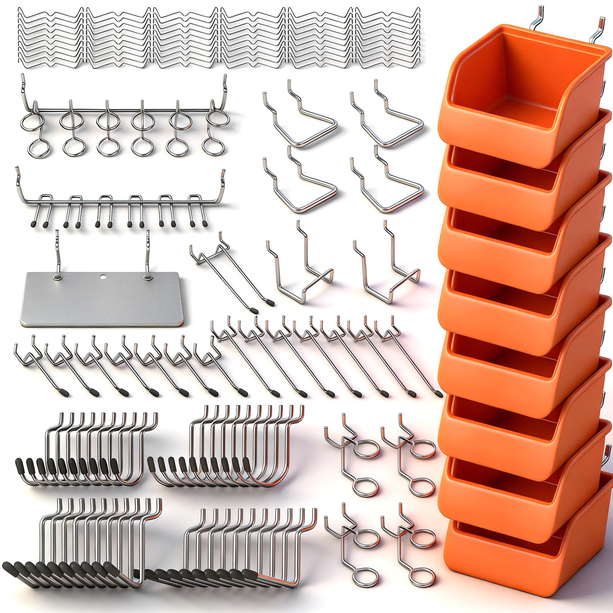 HORUSDY 150 PCS Pegboard Hooks Assortment Kit – 15 Types - Image 1