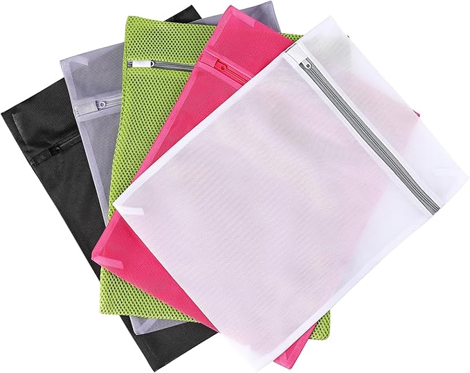 4 pack Mesh Laundry Bags,Mesh Wash Bags,Lingerie Bags for Washing Delicates,12 x 16 Inches lingerie bags for Laundry, Travel Storage Organize Bag for Cotton Clothes,Sheet, Shoes(GREY)