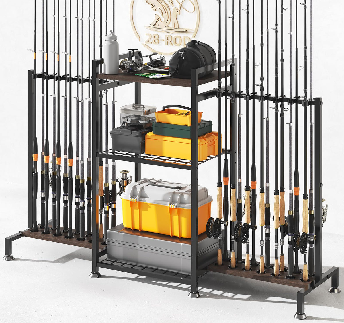 Fishing Rod Holder for 28 Rods, Ground Stand Fishing Pole - Image 1