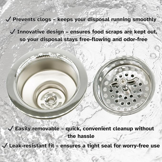 Westbrass Wing Nut Style Large Kitchen Sink Basket Strainer, 2 Pack, Polished Nickel, D2135-05