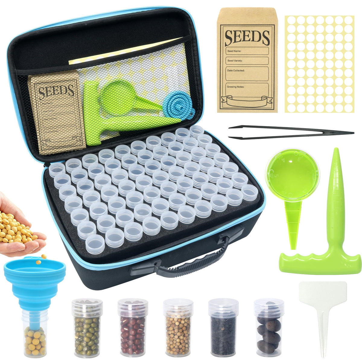 Seed Storage Organizer, 140 Slots Seed Storage Box with 20 - Image 1