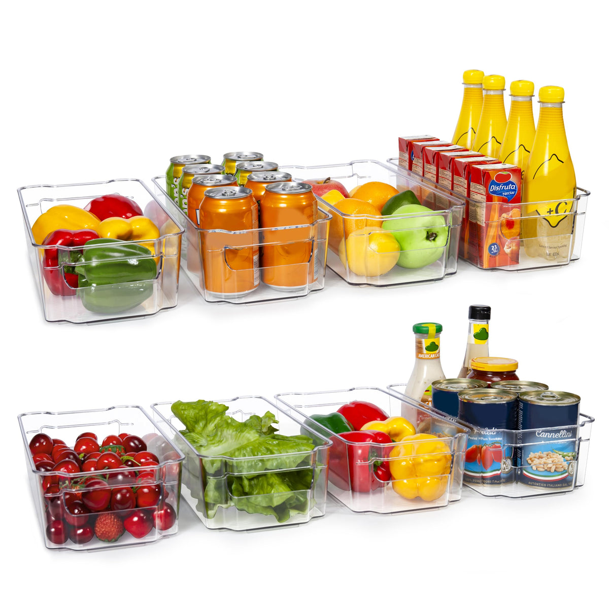 HOOJO Refrigerator Organizers and Storage - 8pcs Clear Plastic - Image 1