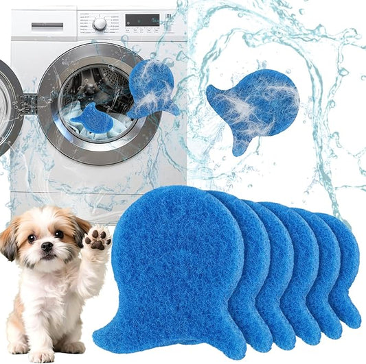 6 PCS Pet Hair Remover for Laundry, Reusable Dog & Cat Fur Catcher Tool, Effectively Removes Pet Hair, Lint and Dander from Bedding and Clothing, Suitable for Washing Machines, Dryer