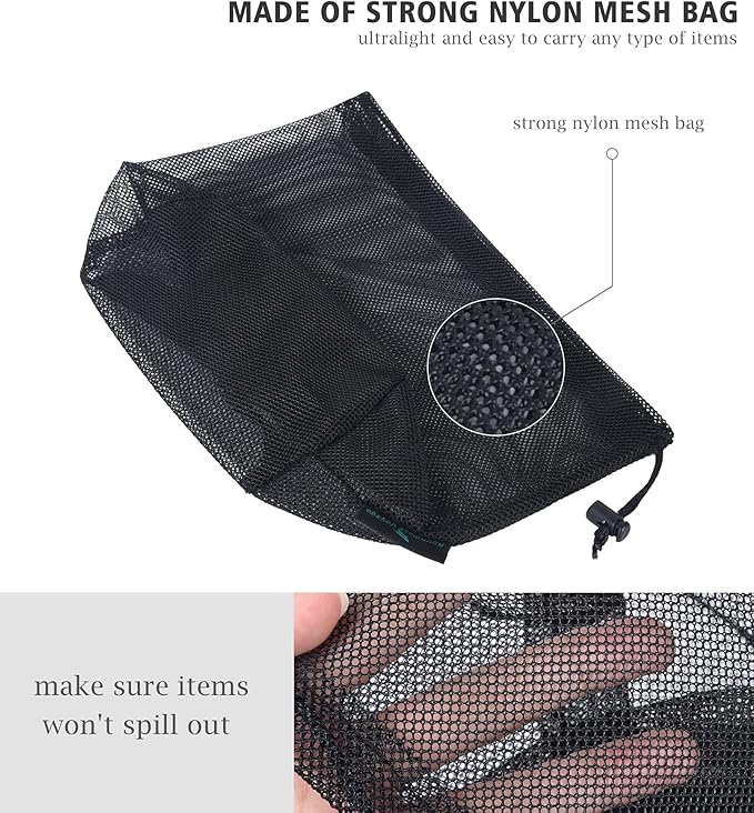 iBasingo 5pcs Nylon Mesh Bag Stuff Sack Golfball Pot Outdoor XL-BVP04
