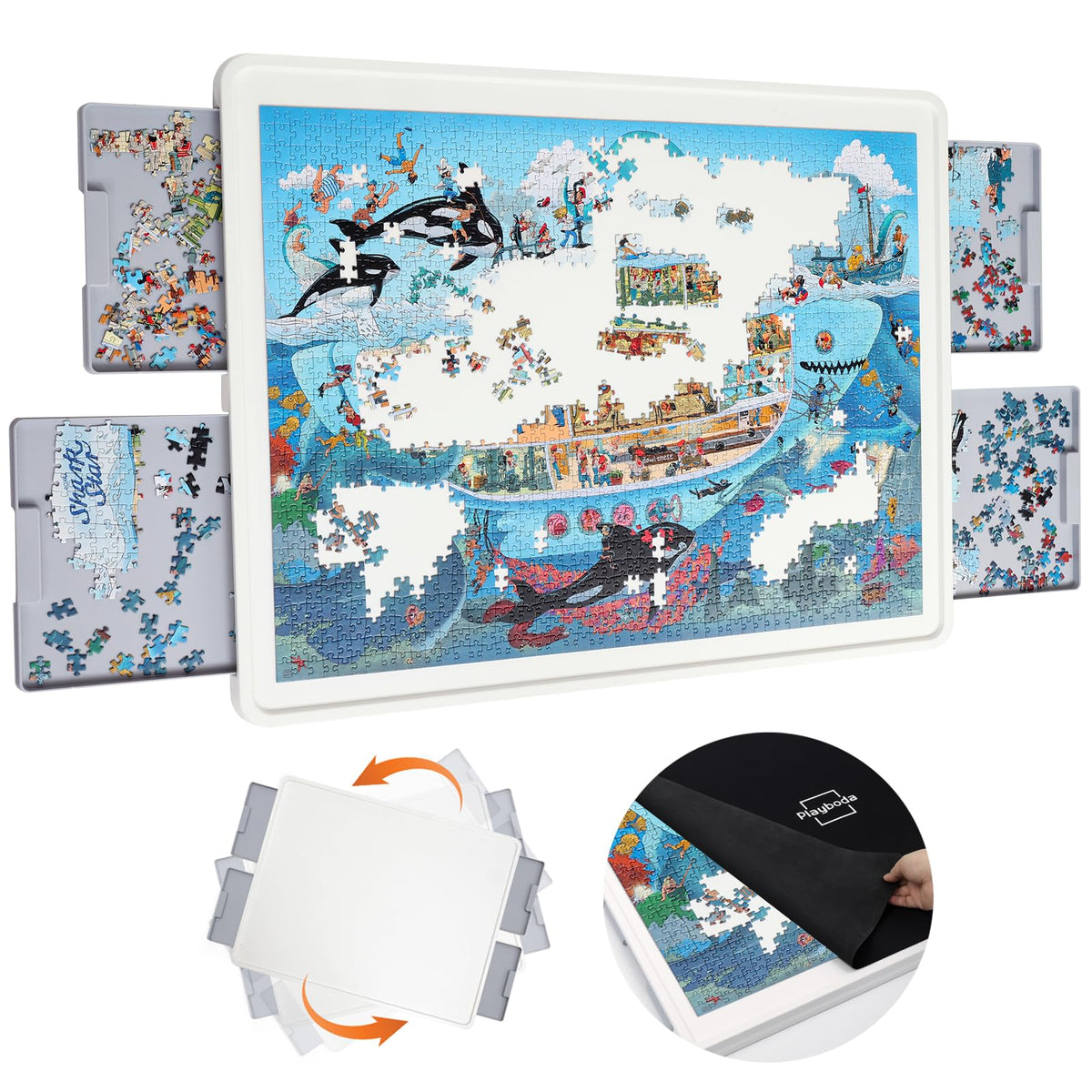 Playboda 1500 Pieces Rotating Plastic Puzzle Board | Home Organization - Image 1