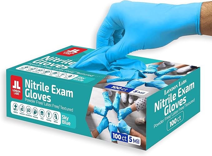 Nitrile Gloves, Blue, Small, Disposable, Latex-Free, Powder-Free, 100 Count