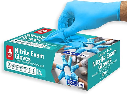 Nitrile Gloves, Blue, Small, Disposable, Latex-Free, Powder-Free, 100 Count