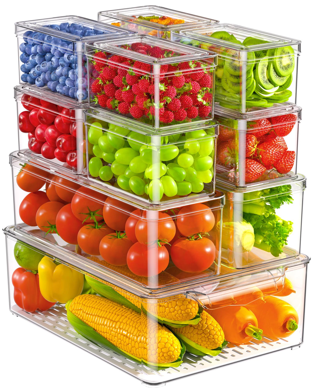 KEMETHY 11 Pack Refrigerator Organizers and Storage, Stackable - Image 1
