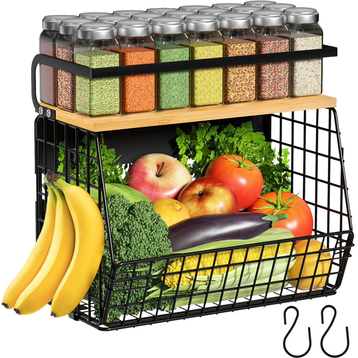Ofiray-home Magnetic Shelf for Fridge with Wood Lid, | All Products - Image 1