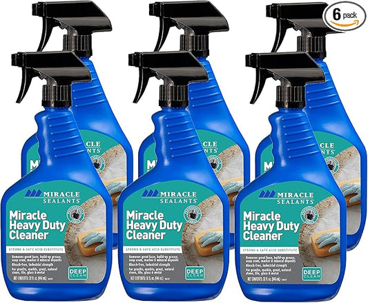 Miracle Sealants Miracle Heavy Duty Tile & Stone Cleaner, Grout Haze Remover, Non-Acidic, 32oz, 6 Pack