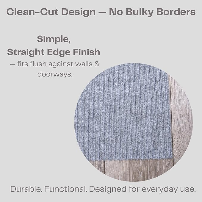iCustomRug Spartan Weather Warrior Duty Indoor/Outdoor Utility Ribbed in 3ft,4ft,6ft Widths 70 Custom Sizes with Natural Non-Slip Rubber Backing 4'X8' in Grey