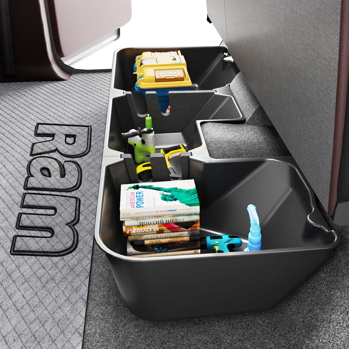 Under Seat Storage Box For 2019-2026 Dodge Ram 1500 Crew Cab - Image 1