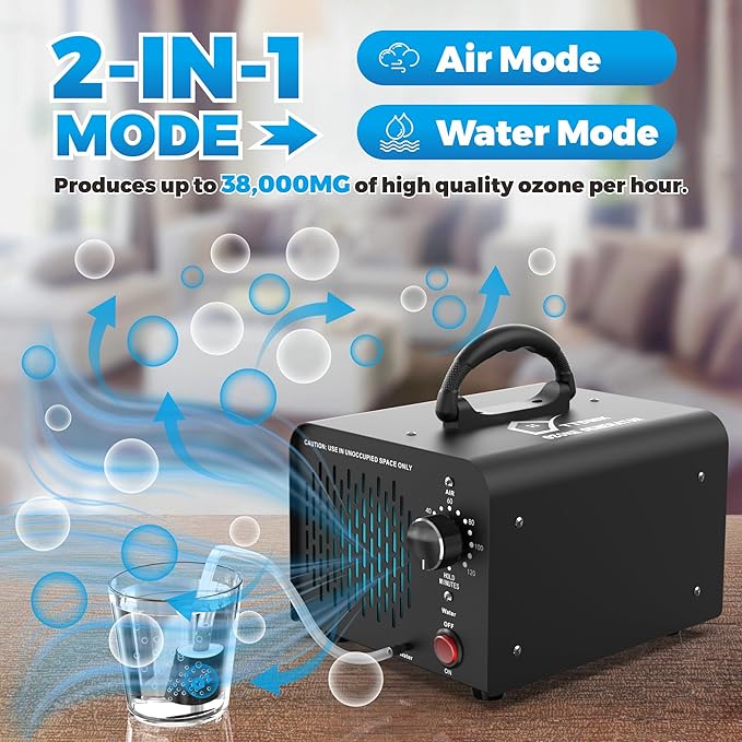 Ozone Generator Water and Air 68,000mg/h, Commercial Ozone Machine Odor Removal, High Capacity Ozone Machine, Home Ozone Generator for Car, Home and cleaning fruits, vegetables, etc - by TTDMK