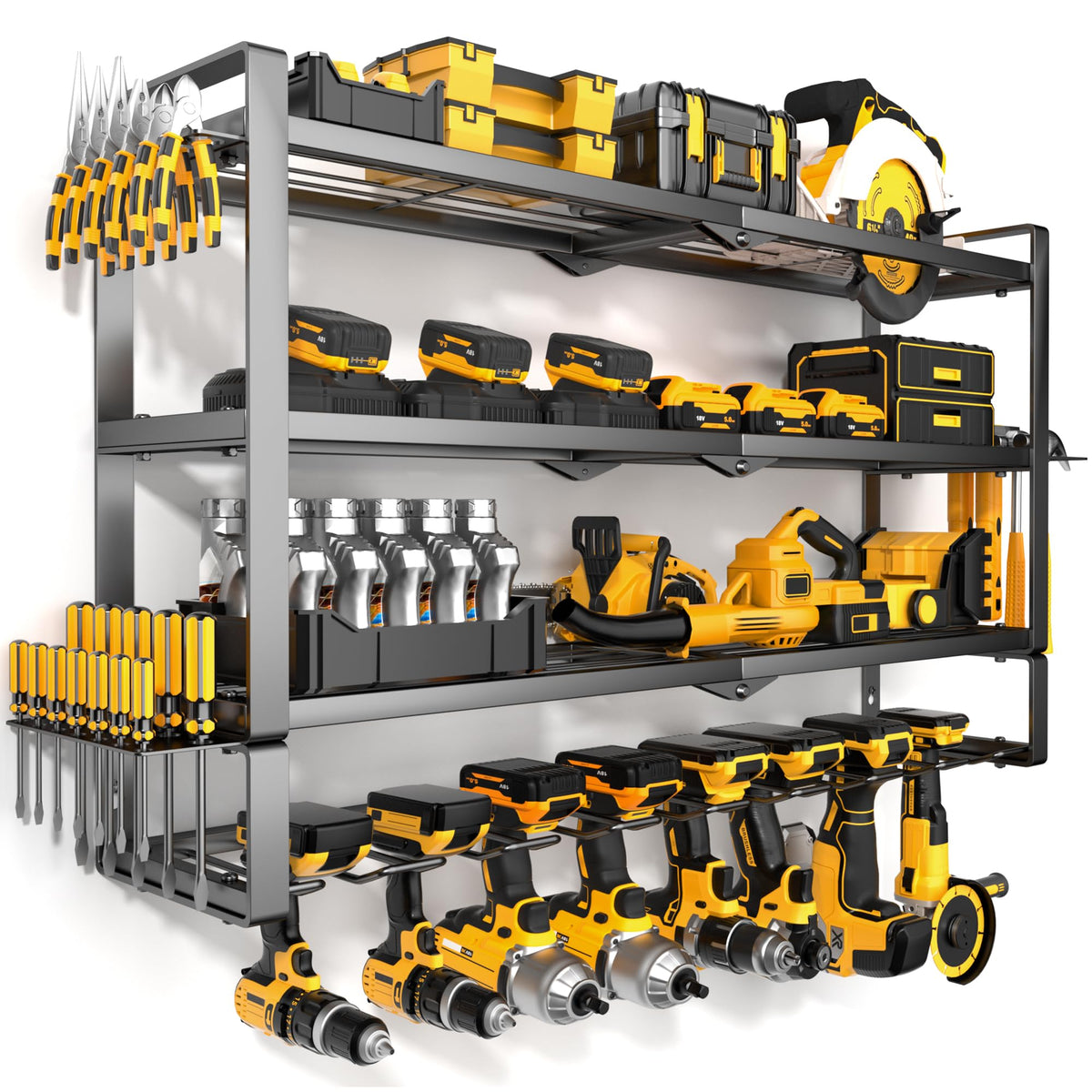 Large Power Tool Organizer Wall Mount for Garage, 4-Tier - Image 1