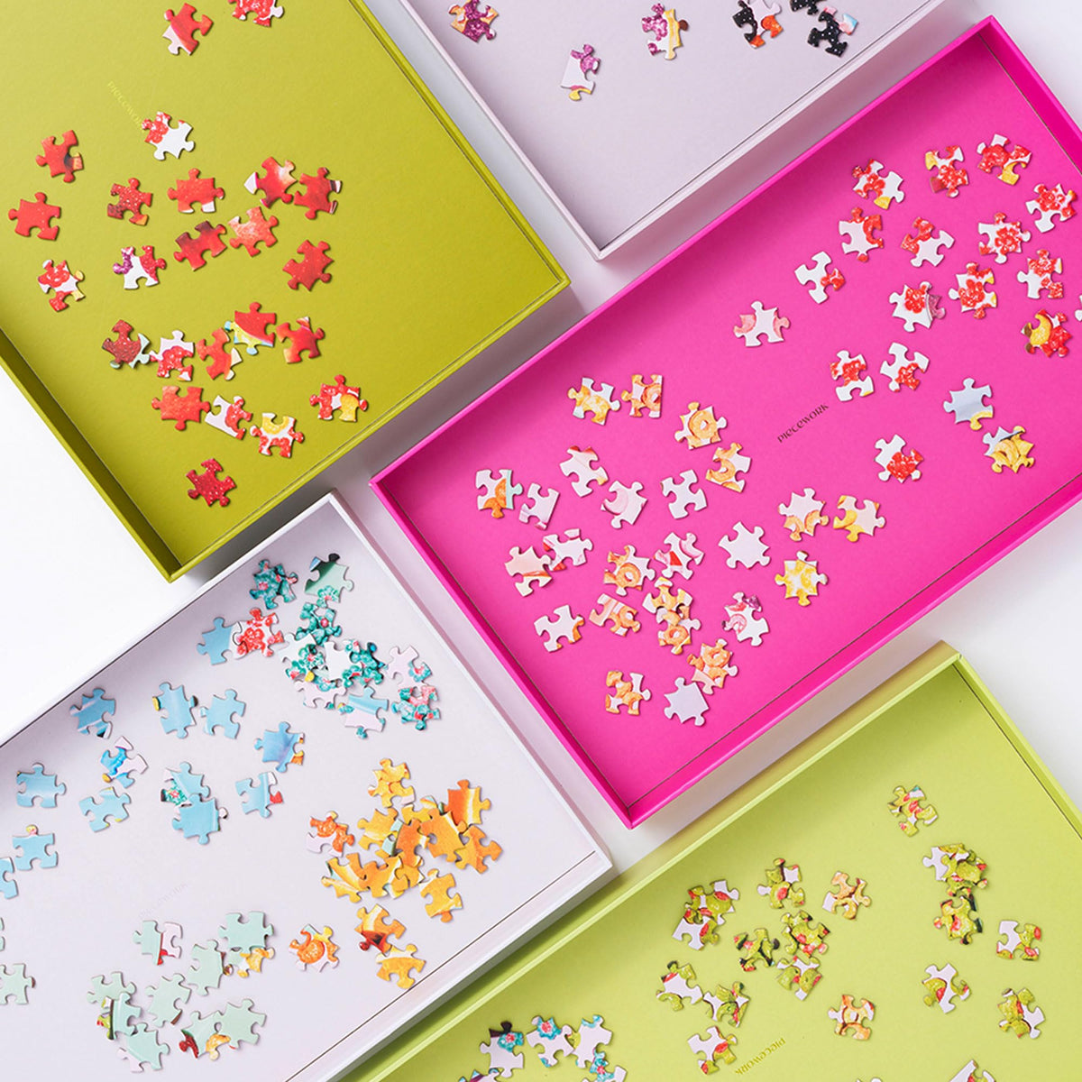 Piecework Puzzles Stackable Sorting Puzzle Trays - 6 Solid - Image 1