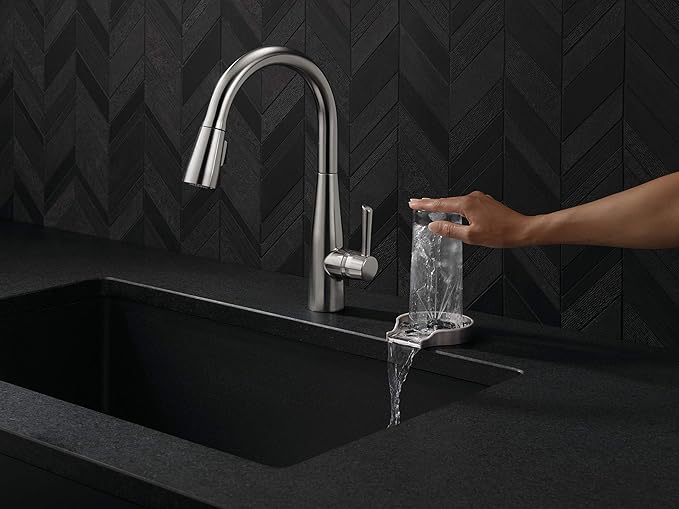 Delta Faucet Glass Rinser for Kitchen Sinks, Kitchen Sink Accessories, Bar Glass Rinser, SpotShield Stainless GR150-SP