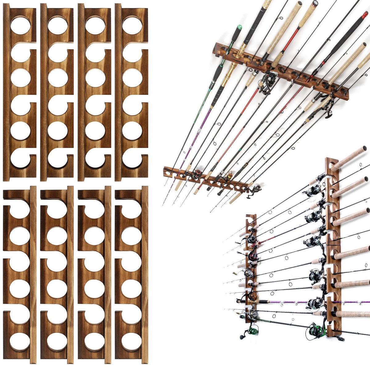 Fishing Rod Holder,Wall or Ceiling Mounted Pole Rack Garage - Image 1