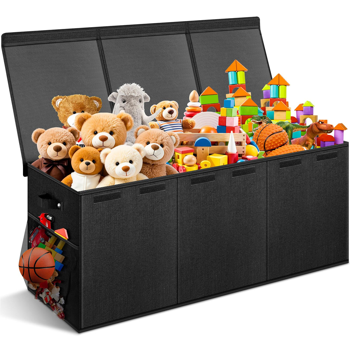 Extra Large Toy Box with Lids, Collapsible Storage Bin - Image 1
