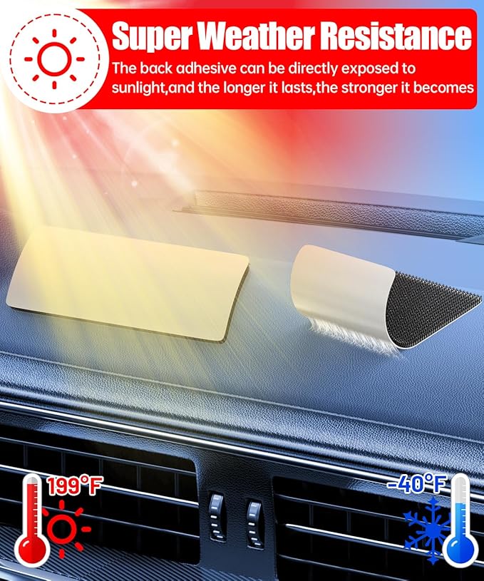4 inch Large Wide Hook and Loop Strips with Super Adhesive Heavy Duty, Made of 3M, Heat Resistant Waterproof, Outdoor or Indoor Use, 8 Sets Black 4x2 Inch