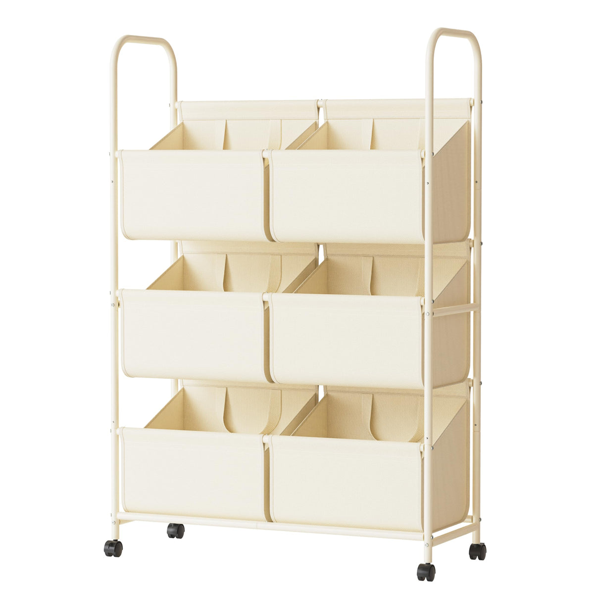 3-Tier Double Column Vertical Rolling Laundry Hamper,6 - Image 1
