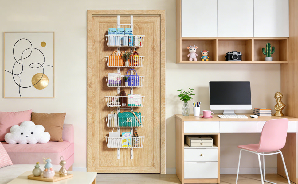 6 Tier Over the Door Pantry Organizer, Foldable Meta | All Products - Image 8