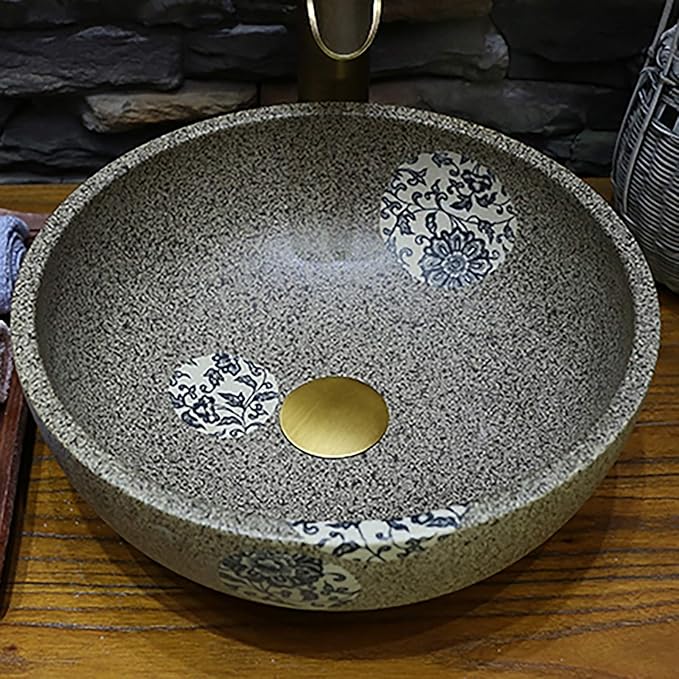 Bathroom Sink Drain Champagne Bronze Pop Up Drain Without Overflow,Brass Drain Push Pop for Vessel Sink Drain Stopper with Removable Brass Strainer Basket,83606CB.