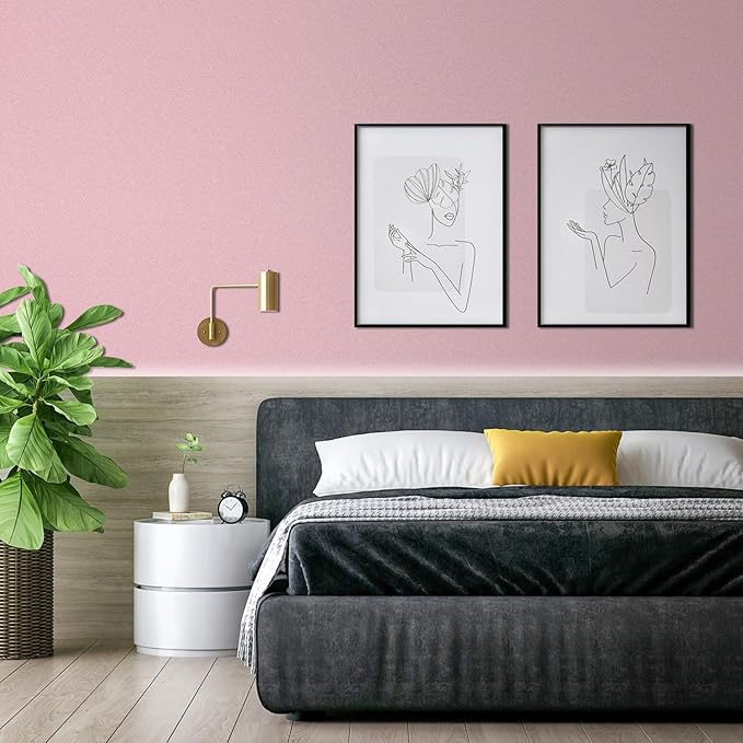 Peel and Stick Wallpaper Pink Silk Wall Paper - 15.7 x 300 Inch Self Adhesive Wallpaper Peel and Stick, Easy to Paste Wall Contact Paper for Stand Liner, Table and Door Makeover Decor