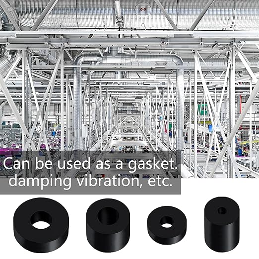 30 PCS Rubber Spacer 4 Sizes Black Non-Slip Thick Grommets Vibration Isolation Round Rubber Flat Washers