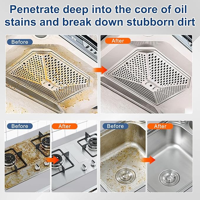 Heavy Oil Cleaner Stain Spray - Clean Up Kitchen Oil Stains with Powerful Degreaser Formula | Oil Stain Remover & Multi-Surface Degreaser Cleaner Heavy Duty for Ovens, Stovetops, Grills & Cookware