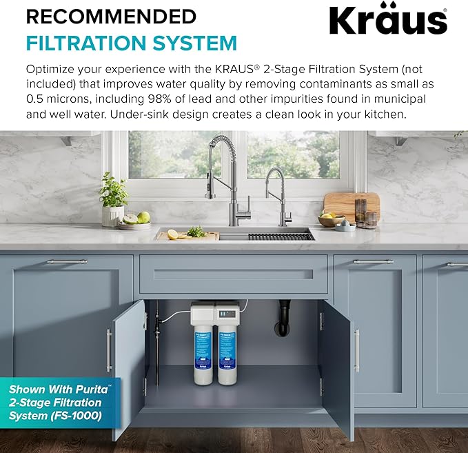 KRAUS Bolden Single Handle Drinking Water Filter Faucet for Reverse Osmosis or Water Filtration System in Matte Black, FF-104MB