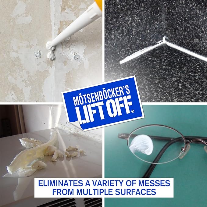 Motsenbocker’s Lift Off 41145 4.5-Ounce Spray Foam and Silicone Caulk Remover Safe on Showers, Baseboards, Stainless Steel, Ceramic, and More Water-Based and Biodegradable, Clear