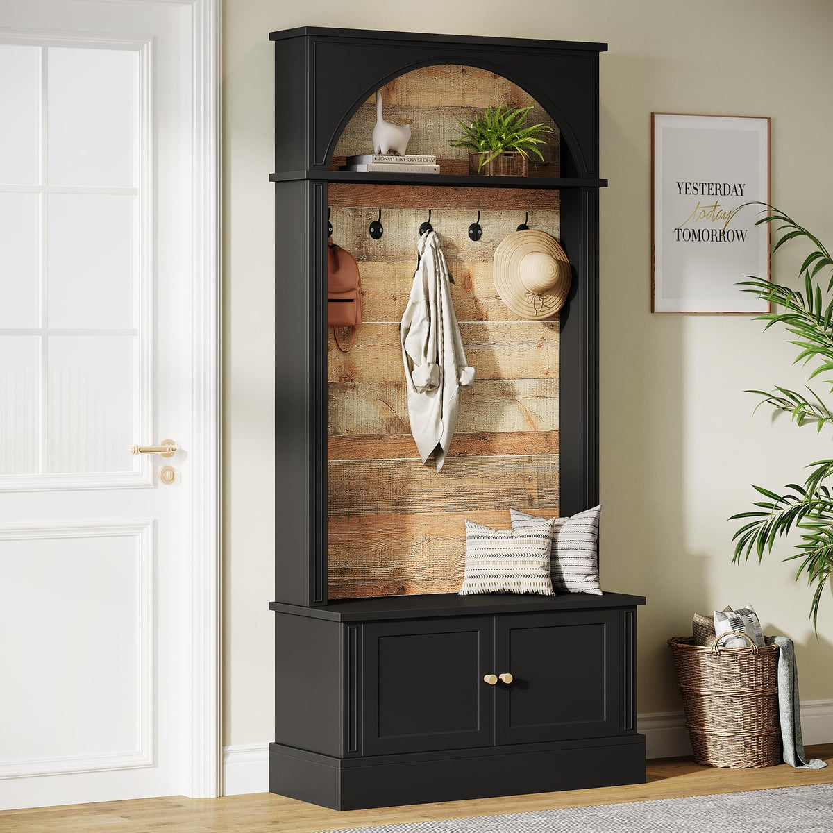 Tribesigns 70.86" Hall Tree with Storage Bench, 4-in-1 - Image 1