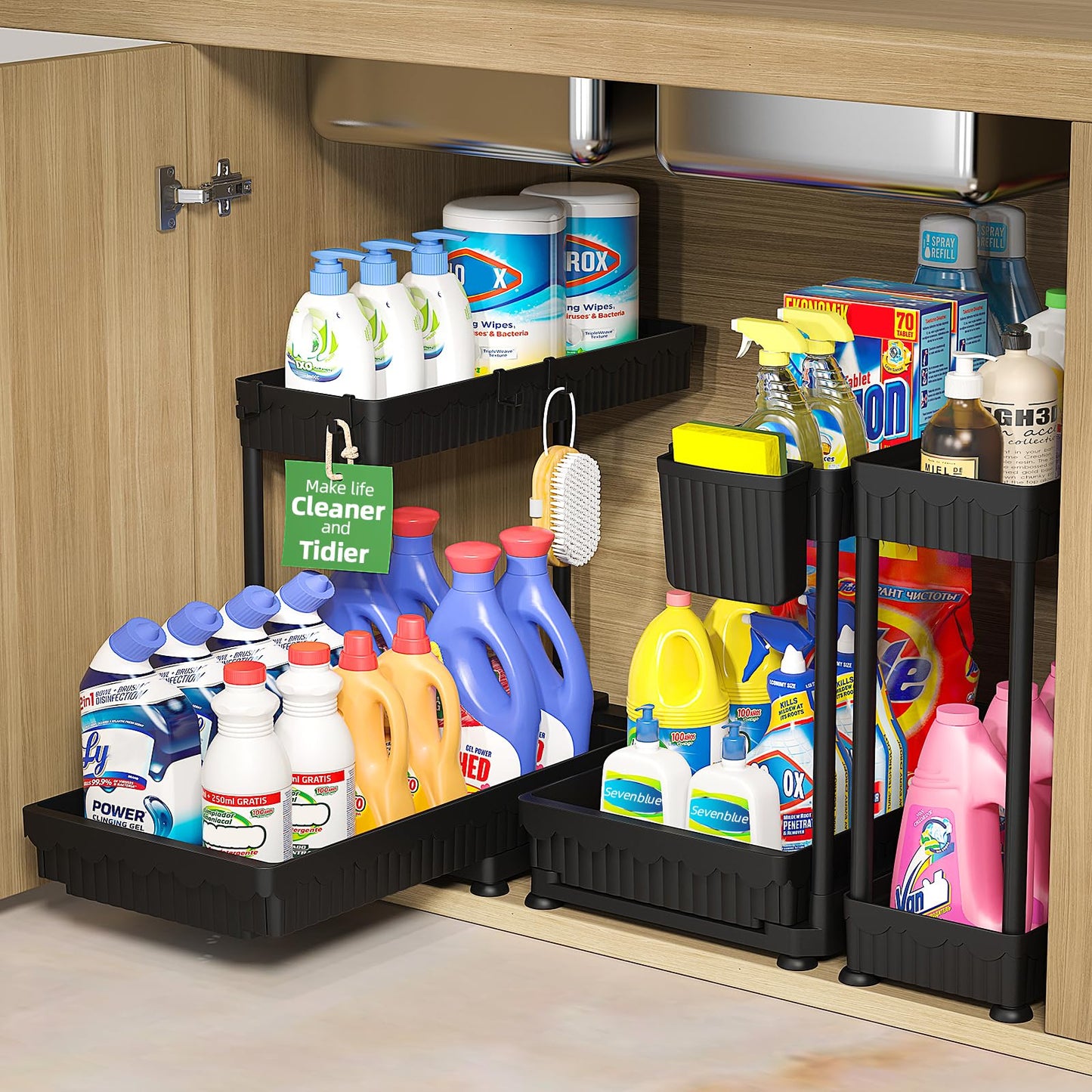 Sevenblue 3-Pack 2-Tier L-Shaped Under Sink Organize | Home Organizati - Image 1