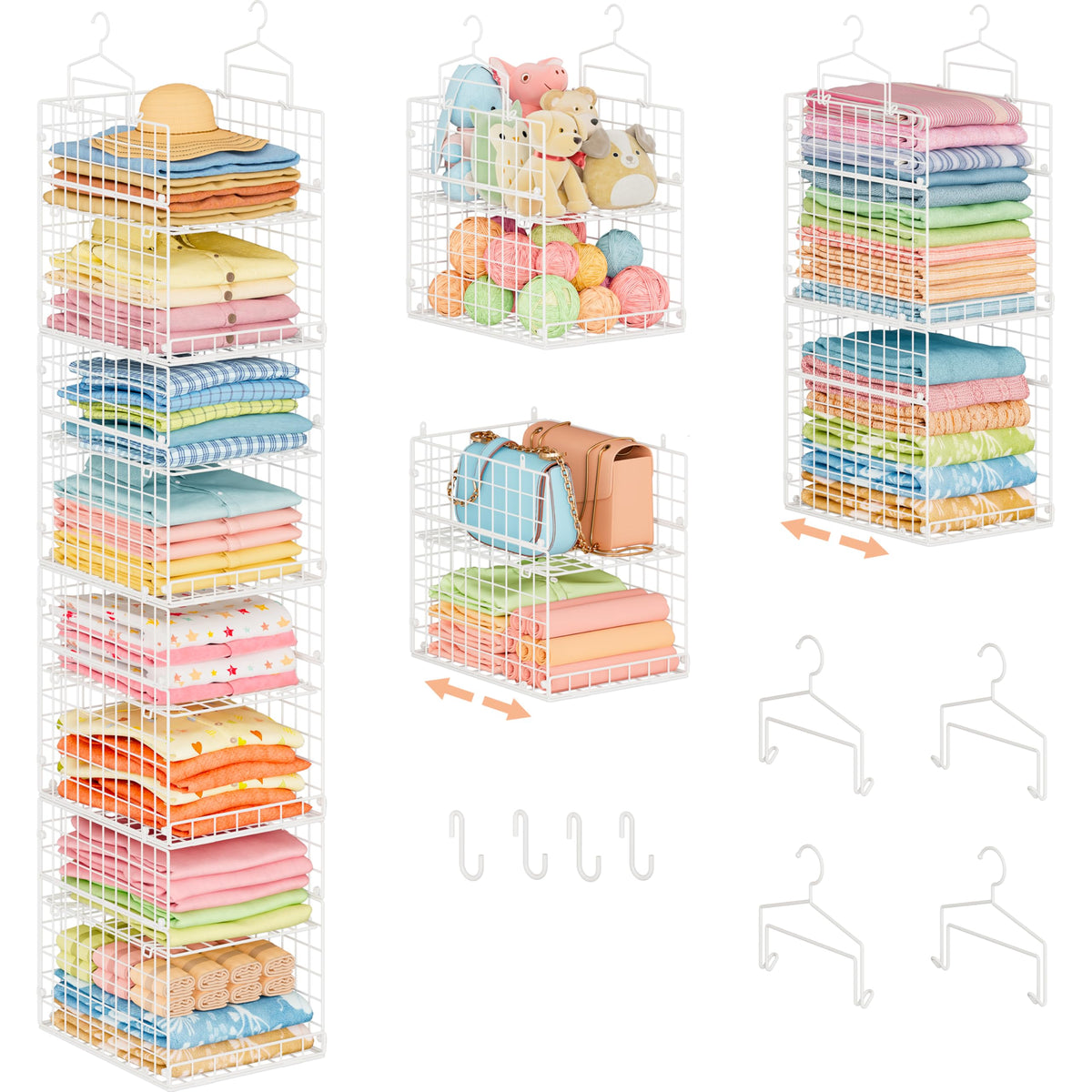 8-Tier Extended Depth Hanging Closet Organizers | Home Organization - Image 1