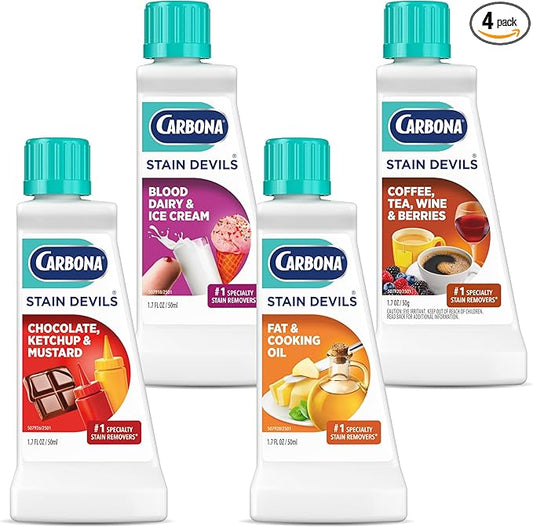 Carbona Liquid Stain Devil Food Clean Up Combo Set | Spot Stain Remover for Clothes