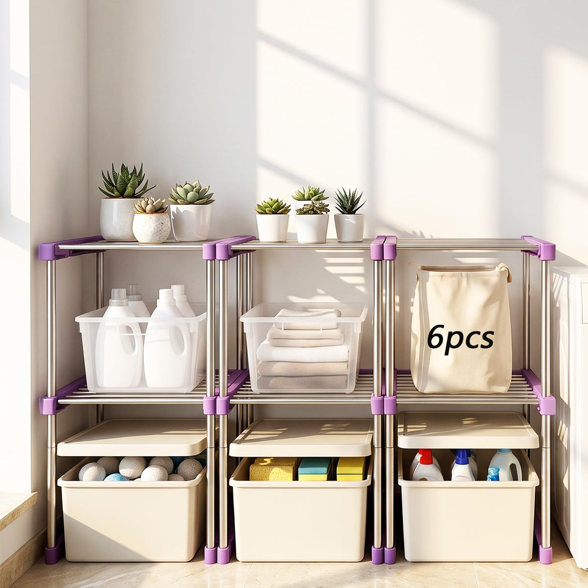 BLULEE Expandable Standing Shelf Unit, Adjustable Storage - Image 1