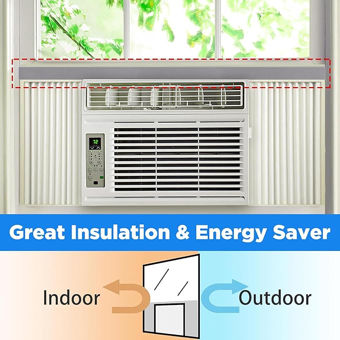 moonoom 4 Pcs Foam Air Conditioner Weatherseal Tape-1''x1''6.5ft Air Conditioner Foam Tape-Non-Adhesive Foam Seal Strip with Glue Point for Air Conditioner Door Window Seal