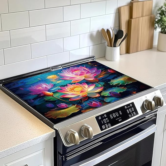 Decorative Electric Stove Top Covers, Heat Resistant Silicone Stove Cover Mat, Stove Top Protectors for Electric Flat Glass Stoves, Adds Extra Counter Space for Small Kitchens and Apartments