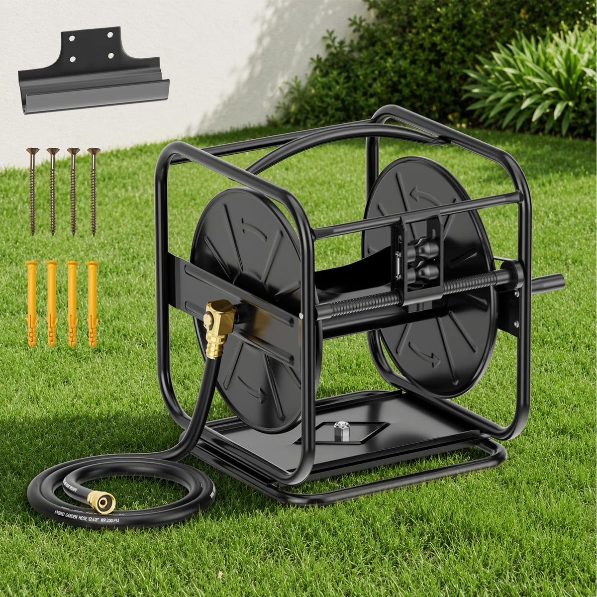 SPECILITE Garden Hose Reel holds 100-200 FT Hoses, Upgraded Guide - Image 1