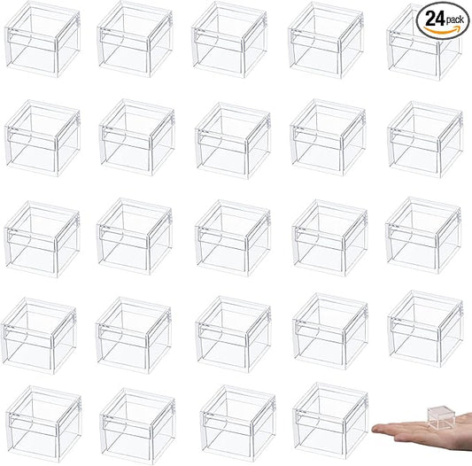 KissYou Small Clear Box Acrylic Candy Boxes with Lids Plastic Square Cube Jewelry Storage Contanier Easter Decorative Boxes