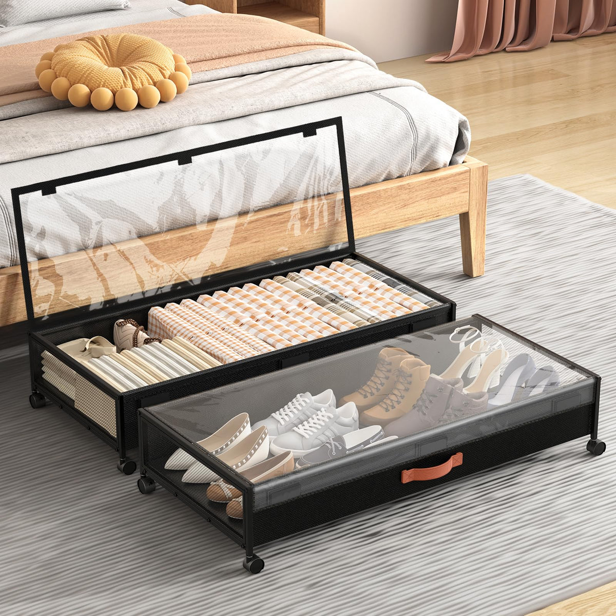 Eastherry Under Bed Storage with Wheels, 2 Pack 36" Extra Long - Image 1