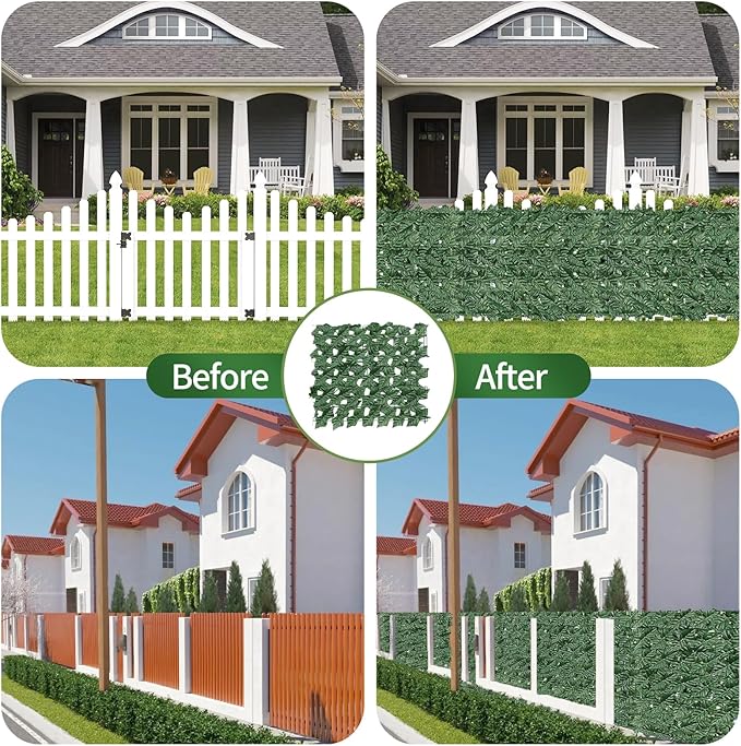 Artificial Ivy Privacy Fence Screen,39.4" X 99" UV-Anti Fake Leaves Plant Vine,Privacy Hedges Wall for Indoor Outdoor Garden Backyard Decor