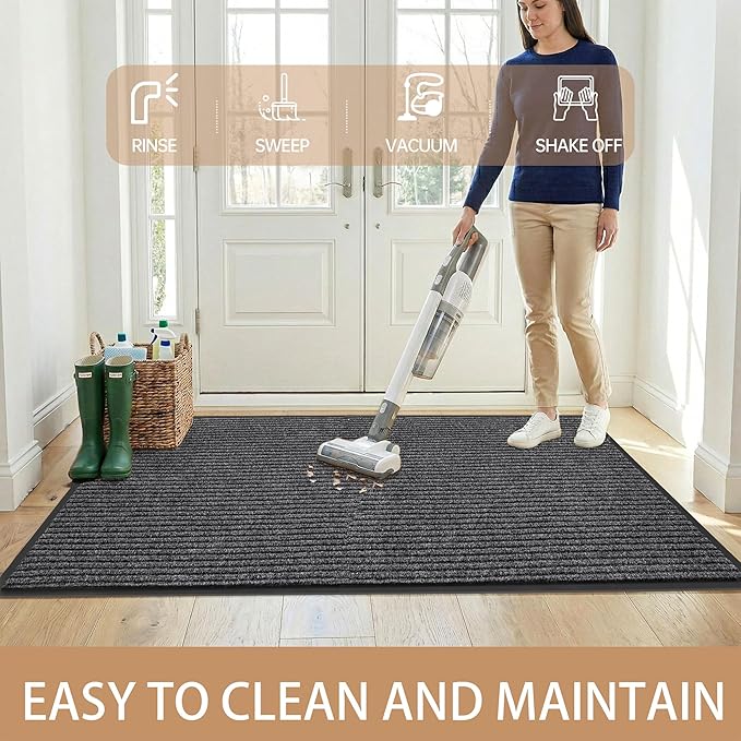 Front Door Mat Outside Entrance, 72" x 24" Sturdy Indoor Outdoor Mats for Entryway, Low Profile Welcome Doormat for Home Entrance, Non Slip Shoe Scraper Mat, Ideal for High Traffic Area