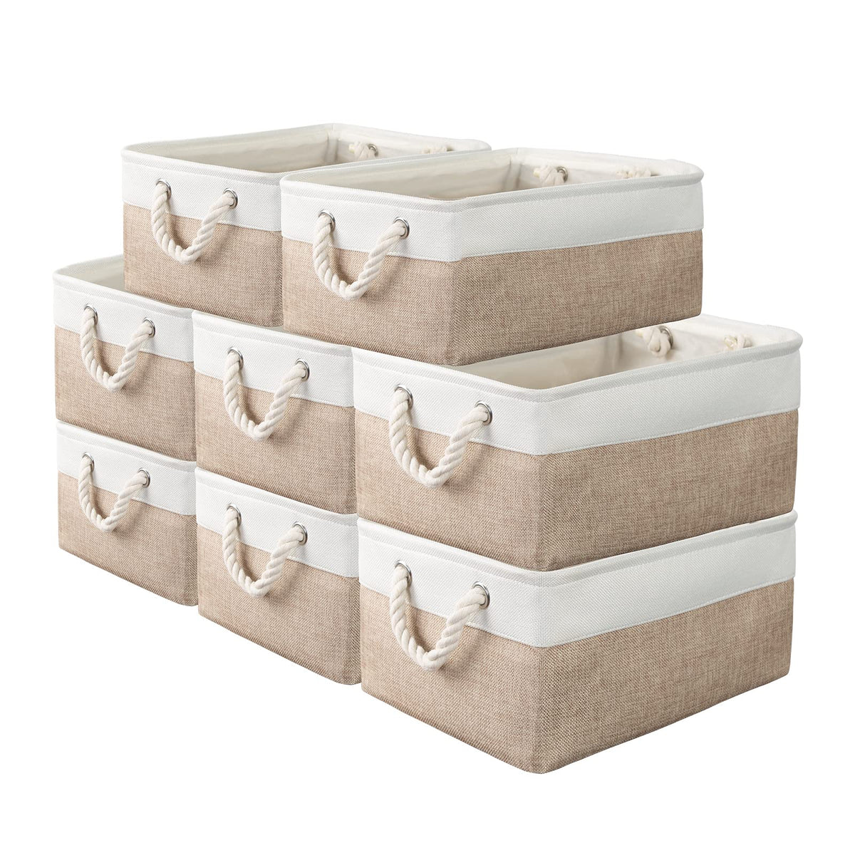 8 Pack Storage Basket Bins - Decorative Baskets Bulk Storage Box - Image 1