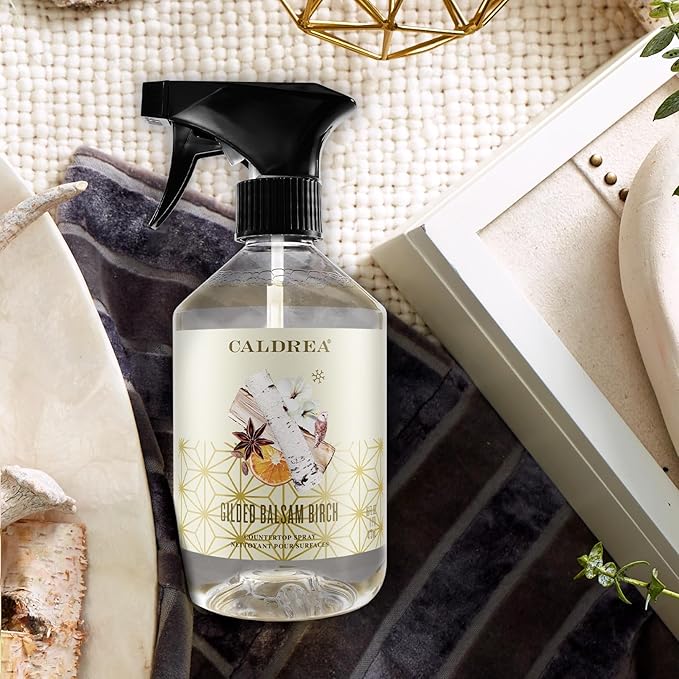 Caldrea Multi-surface CounterTop Spray Cleaner, Made With Vegetable Protein Extract, Gilded Balsam Birch Scent, 16 Oz
