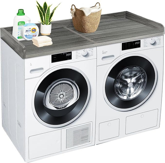 Royxen Washer Dryer Countertop, 27.4" x 54" Wood Universal Fit, Washer Dryer Topper, Laundry Room Organization, Laundry Countertop for Laundry Organization, Eucalyptus