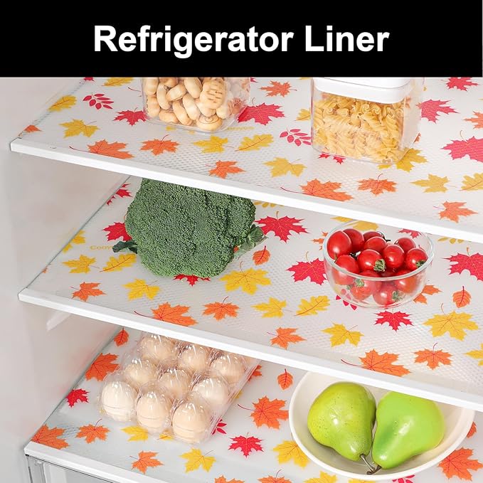 Cooyes Shelf Paper for Kitchen Cabinets Non Adhesive, Waterproof & Oil-Proof Kitchen Drawer Liner for Refrigerator Drawer Fridge Cupboard, (11.8 Inch W x 360 Inch L, Pumpkin Orange)