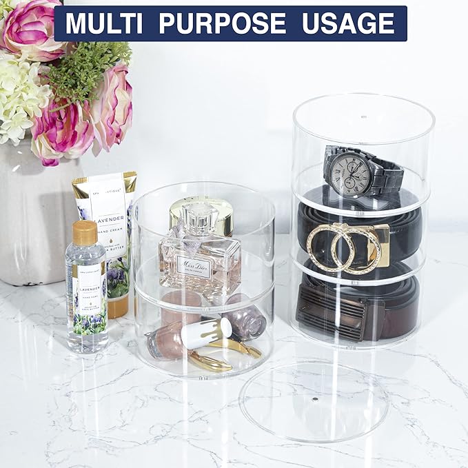 Acrylic Belt Organizer, 15 Layer Belt Holder for Closet or Drawer, Display for Men’s and Women’s Belts, Jewelry, and Watches