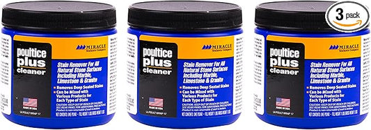 Miracle Sealants Poultice Plus Stain Remover for Countertops, Tile, Stone & Masonry, 1 lb, 3 Pack
