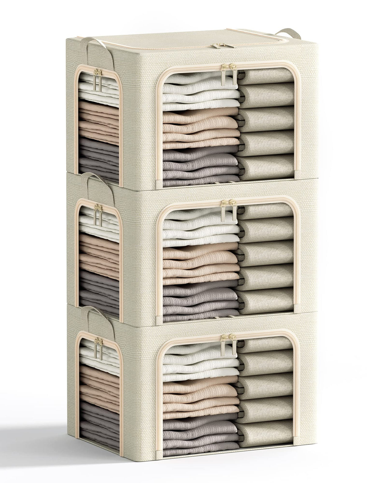 3 Openings Clothes Storage Bins with Metal Frame | Home Organization - Image 1